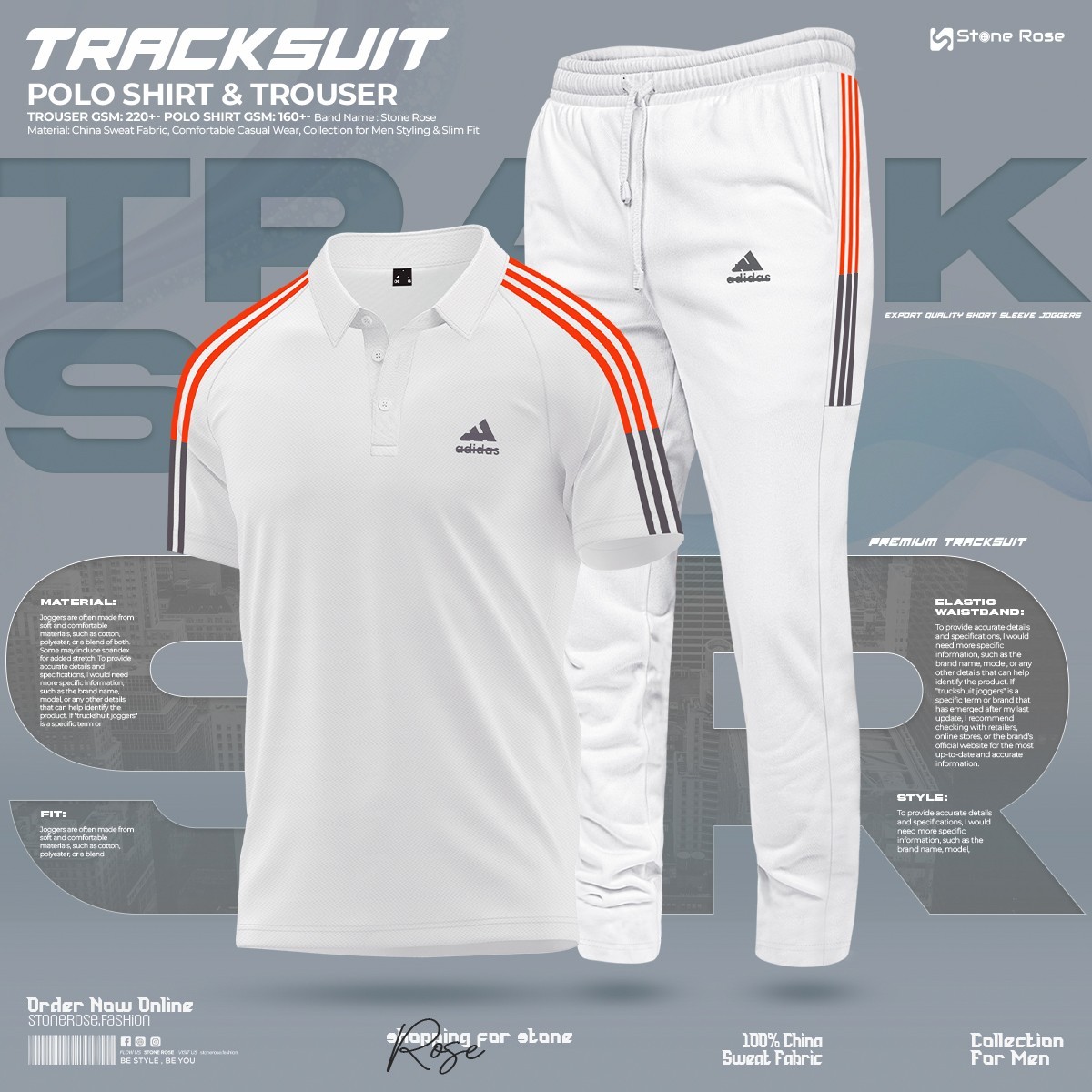 Men Summer Premium Black Tracksuit-25521T