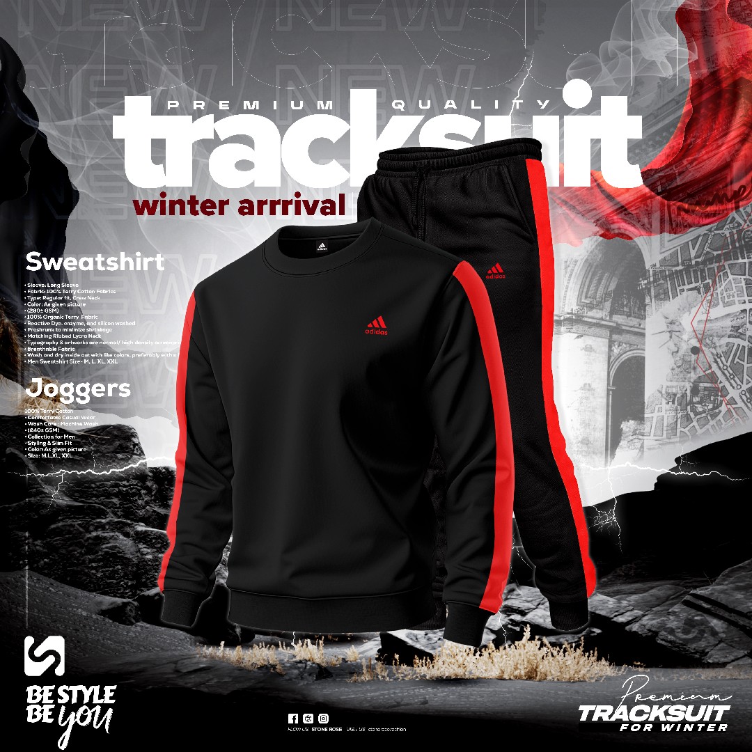 Men Summer Premium Black Tracksuit-25521T